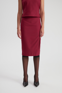 Юбка карандаш бордо разрез