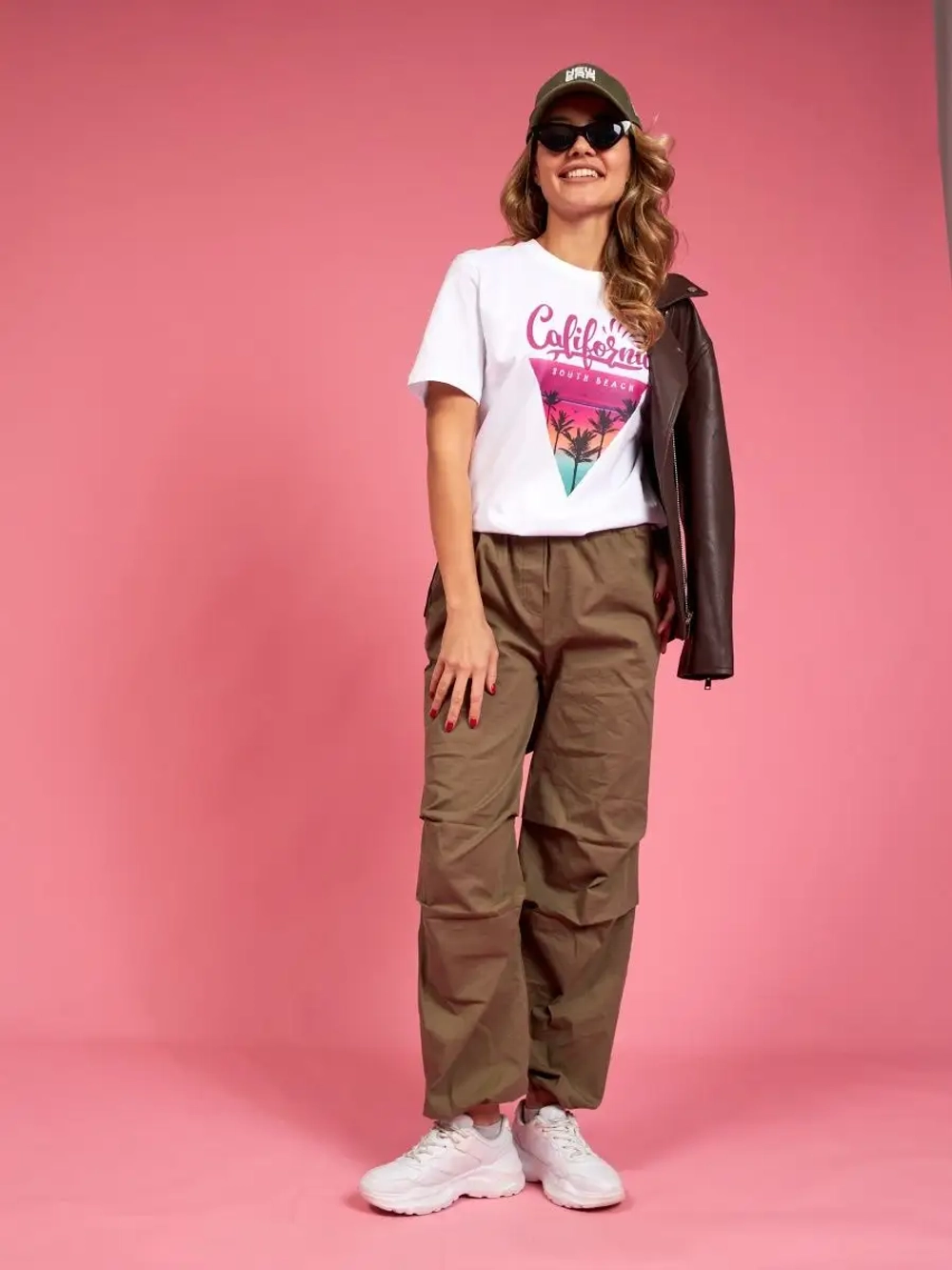 Футболка калифорния california оверсайз белая