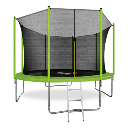 ARLAND Батут 12FT с внутренней страховочной сеткой и лестницей (Light green)