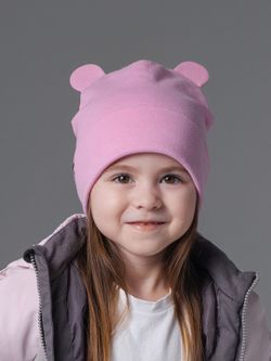 Шапка трикотажная (Безе/Розовый) ТЕДДИ