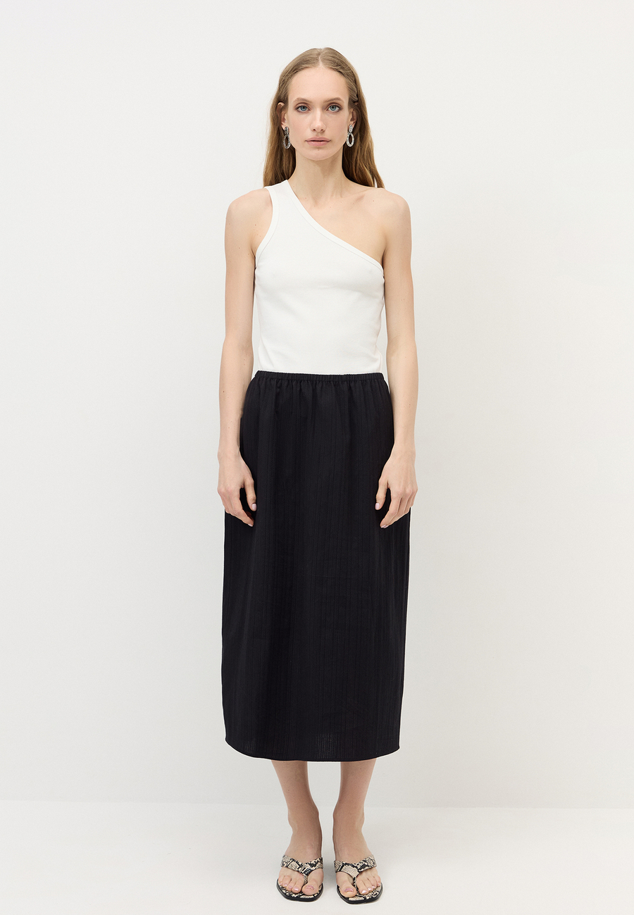 Юбка на резинке из фактурного хлопка