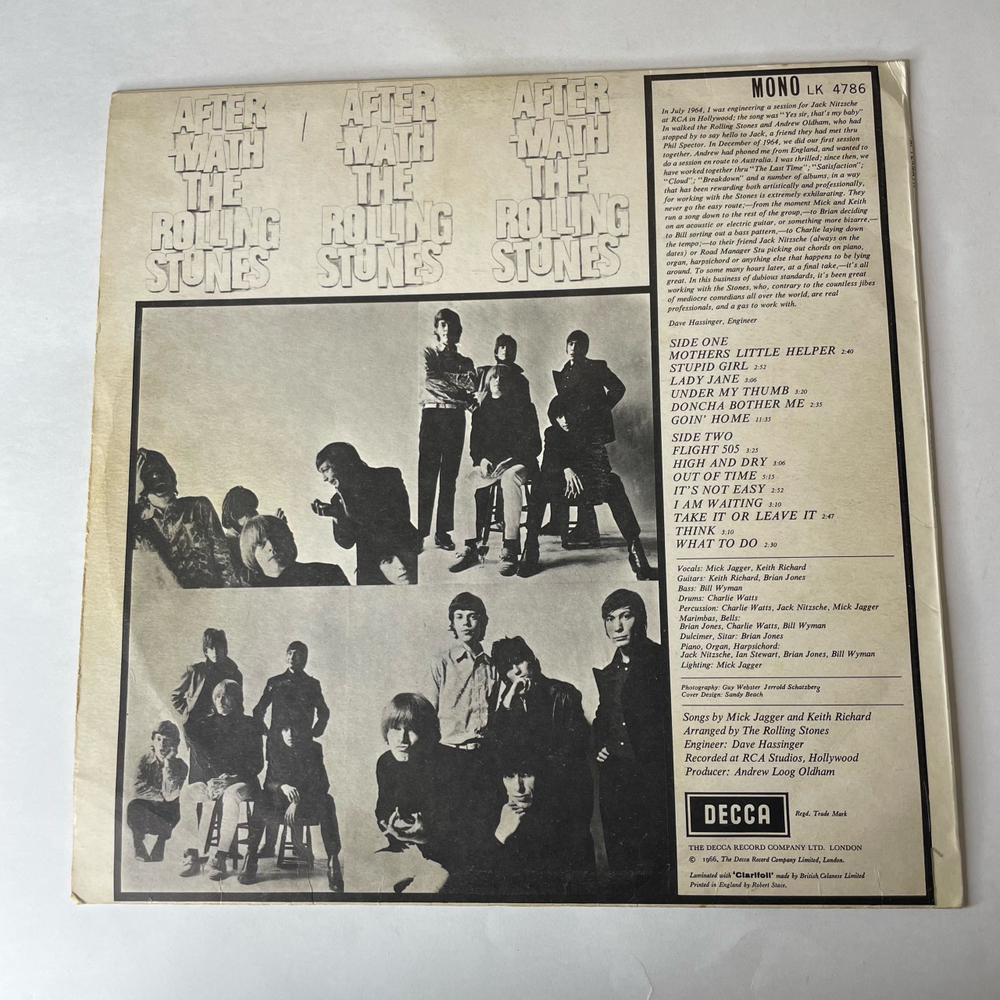Винтажная виниловая пластинка LP The Rolling Stones Aftermath (Англия 1966)