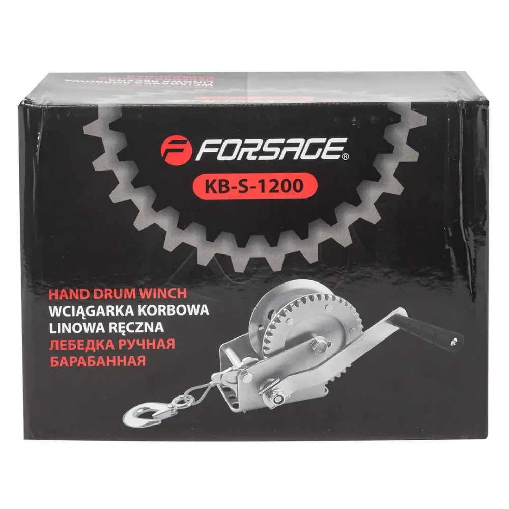 Лебедка барабанная ручная г/п 540кг Forsage F-KB-S-1200