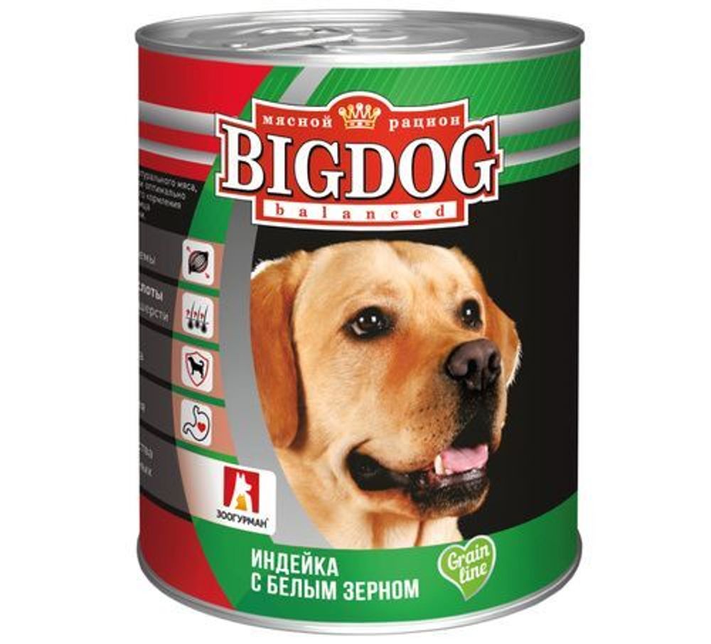 Зоогурман &quot;BIG DOG&quot; влажный корм для собак индейка с белым зерном 850 г