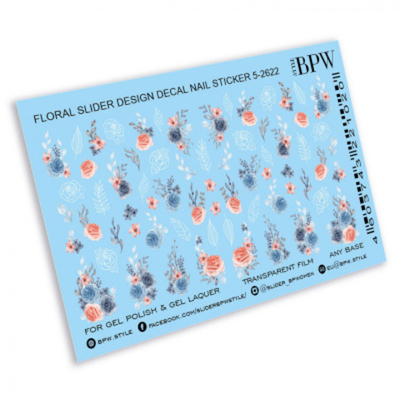 Слайдер BPW-дизайн Голубые и розовые цветы