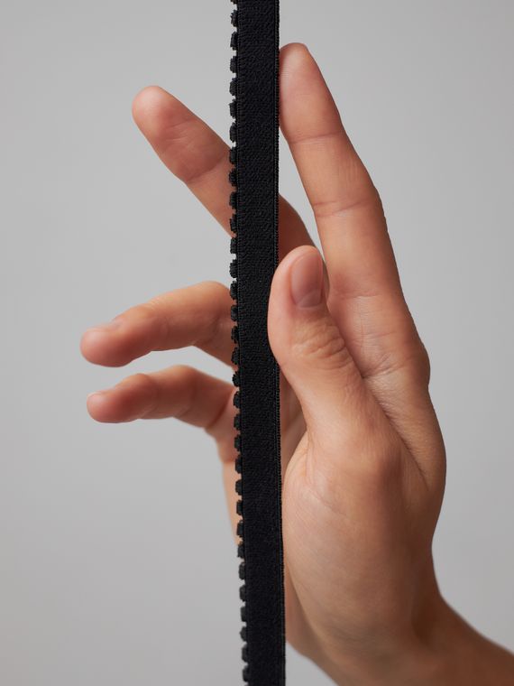 170 641/12 ОПТ Резинка отделочная Lauma Fabrics, 12 мм, черный 170