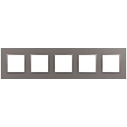 Рамка для розеток и выключателей ЭРА Elegance 14-5015-16 на 5 постов, Classic, титан