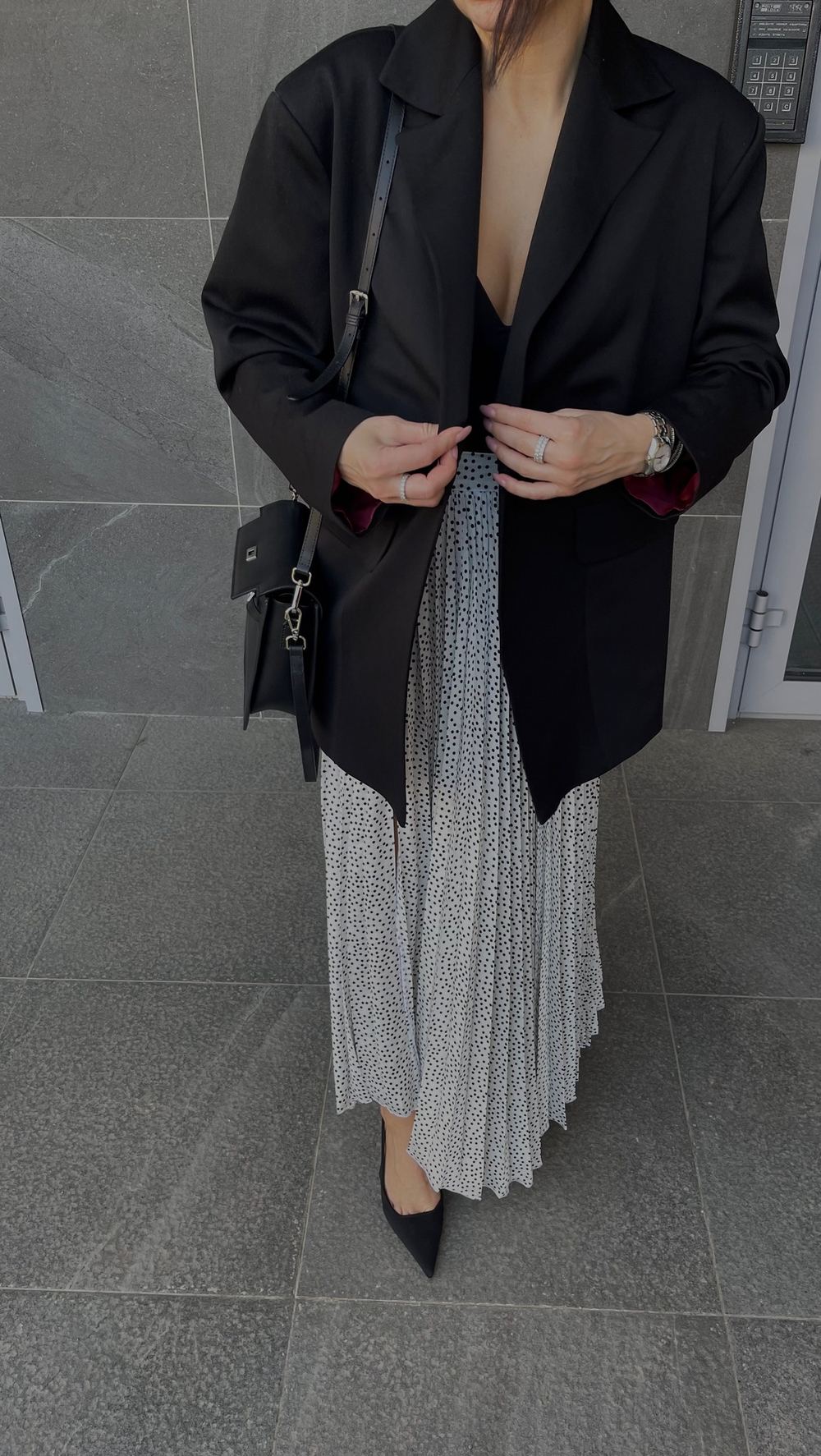 Юбка горох, плиссе, шелк, белая