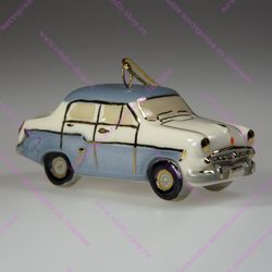 Фарфоровая ёлочная игрушка автомобиль 407