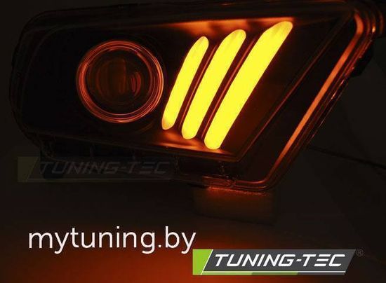 Передние фары tube light black для Ford Mustang V
