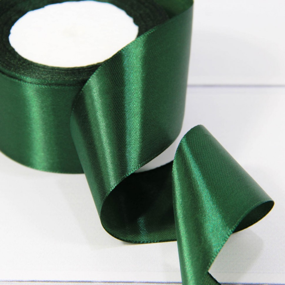 Лента Атласная 5см х 28м Сатин (Зеленый)