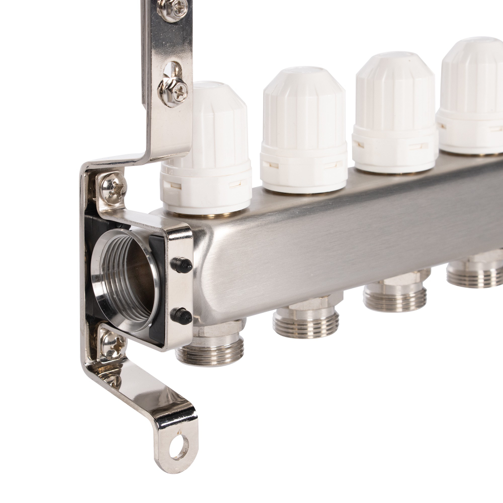 Коллектор Royal Thermo нерж. в сборе универсальный 1" ВР-3/4" НР с автомат. воздухоотвод-ми 3 вых.