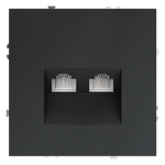 Розетка компьютерная встраиваемая VOLTUM S70 двойная RJ45+RJ45 кат.6, (графит)