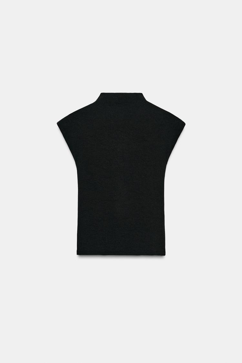 ZARA ТОП С ВЫСОКИМ ВОРОТНИКОМ, ЧЕРНЫЙ