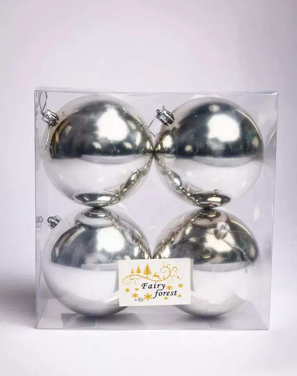 Набор новогодних шаров (4 шт) глянцевые