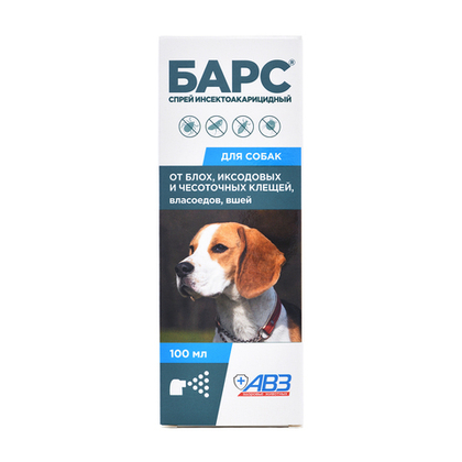 БАРС Спрей против блох и клещей для собак, 100 мл