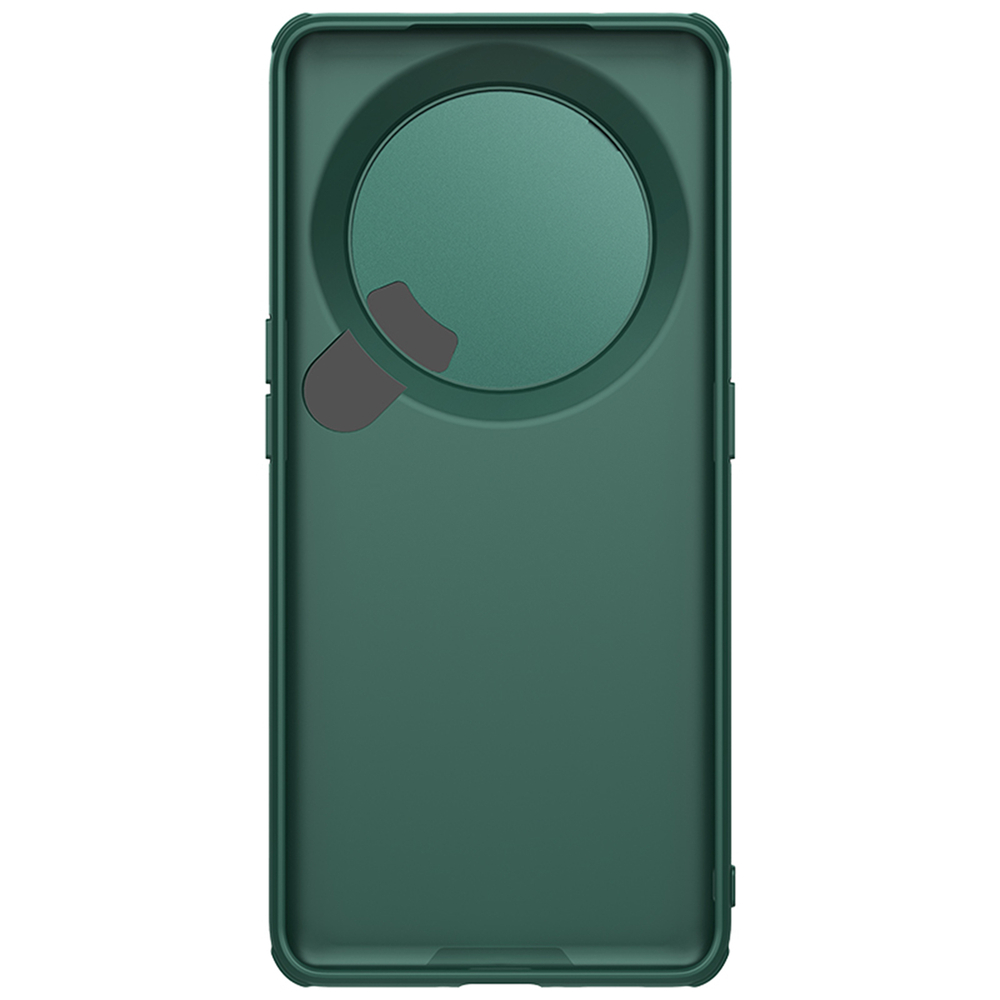 Чехол зеленого цвета от Nillkin с металлической откидной крышкой для камеры на OPPO Find X6 Pro, серия CamShield Prop Case