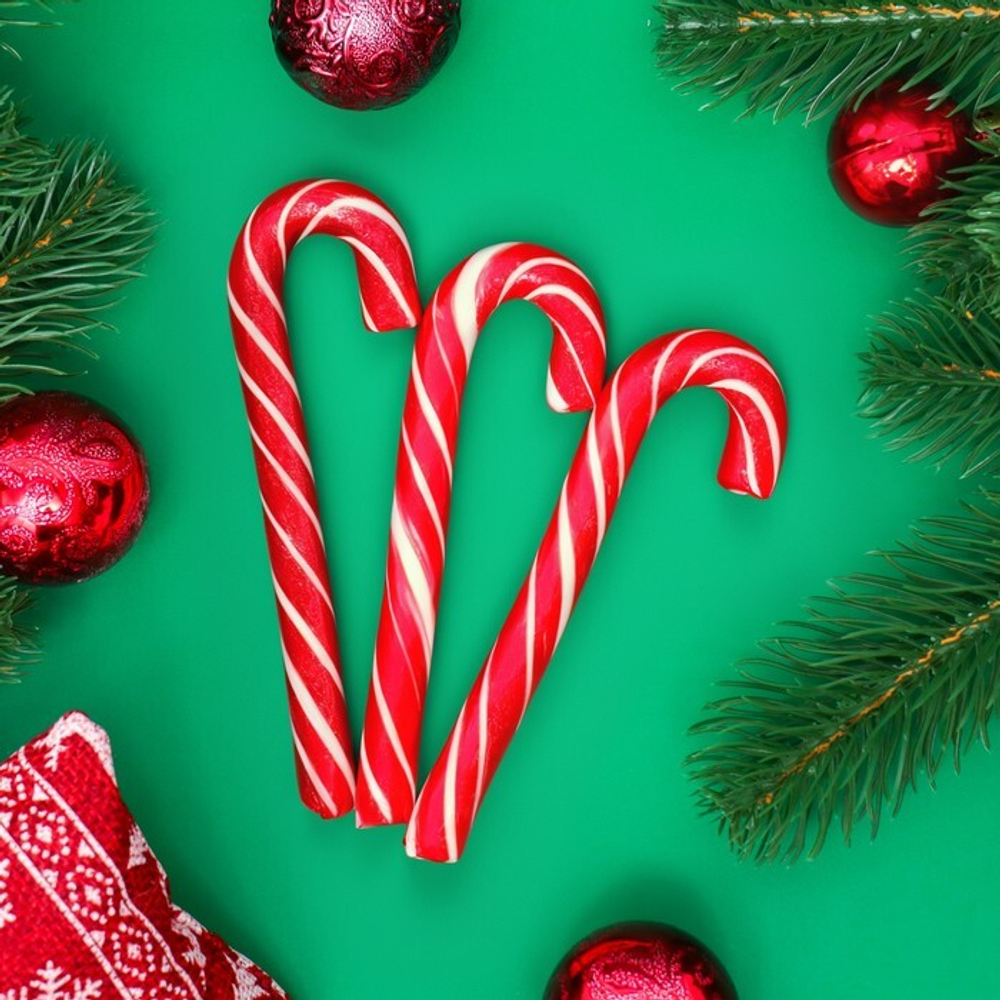 Карамель "Трость к Новому Году" со вкусом клубники, 20 г