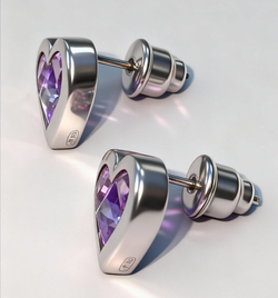 Ювелирные серьги-пусеты из серебра 925 пробы с фианитами