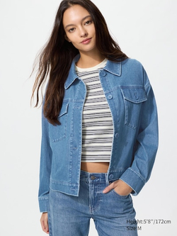 UNIQLO Свободная джинсовая куртка, синий