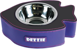 Миска DEZZIE для кошек, 11см. черно-сиреневая