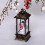 Сувенир с подсветкой «Фонарь с весёлым снеговиком» 5,3*5,3*12,5 см