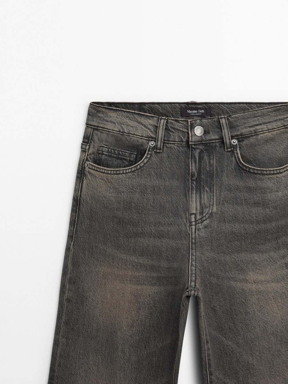 Massimo Dutti Расклешенные джинсы со средней посадкой, серый