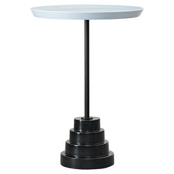 Столик кофейный Sustainable collection, Ø38 см, серо-голубой/черный