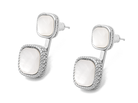 Серьги-джекеты "Перламутровые", 27мм