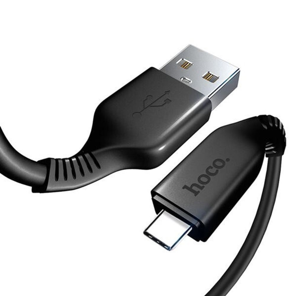 Дата-кабель универ. USB Type-C 1 м, 2.4А, черный (HOCO.)