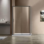 Душевой уголок Vincea Garda VSR-1G9015CLGM 150x90 стекло прозрачное/профиль вороненая сталь