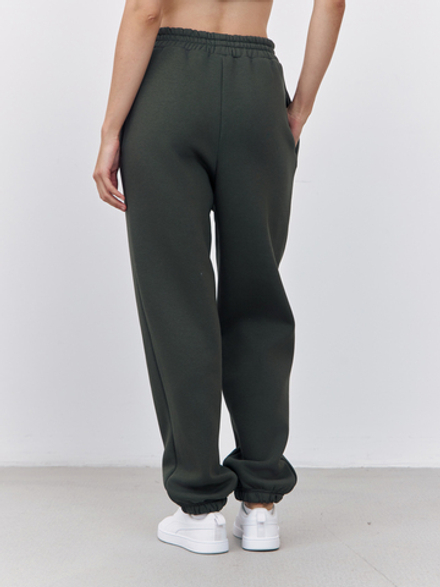 Брюки женские с начесом (хаки)