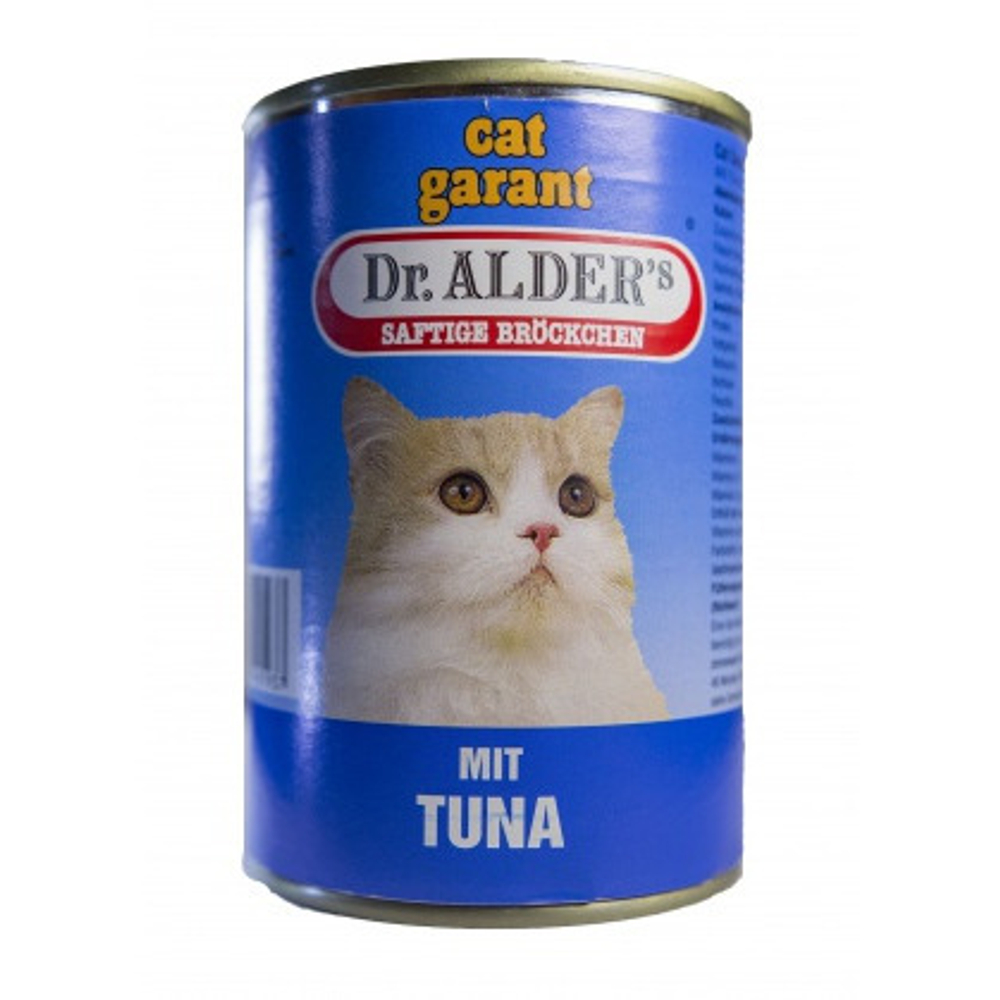 Консервы Dr.Alder`s Гарант для взрослых кошек сочные кусочки в соусе с тунцом 415 г