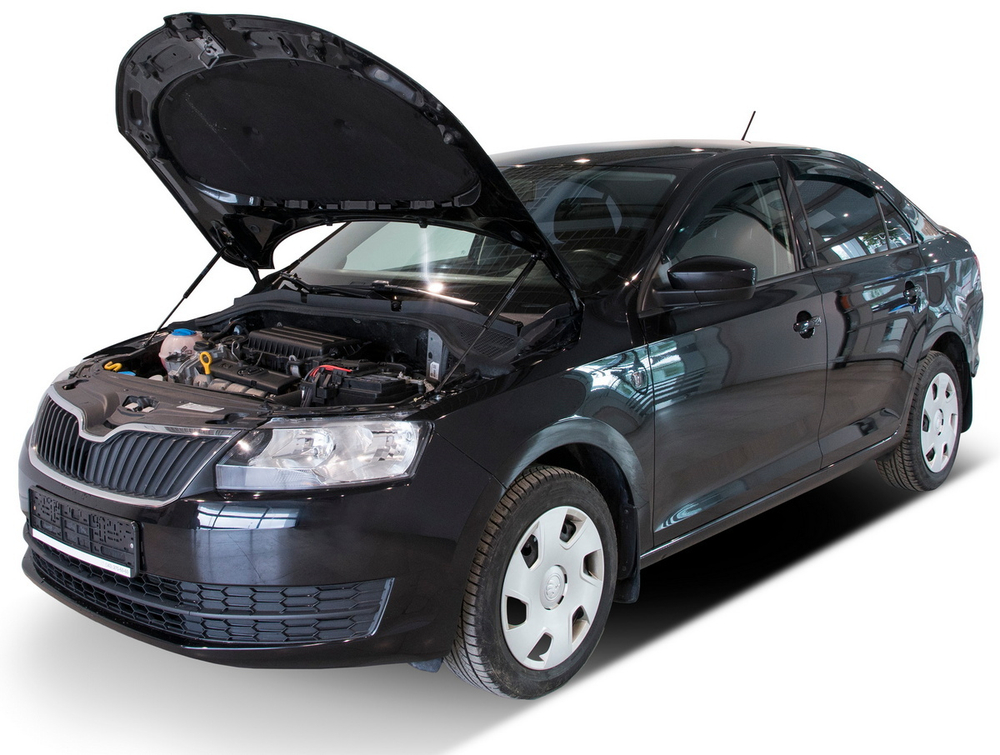 Газовые упоры капота АвтоУпор для Skoda Rapid I, II 2013-2020 2020-н.в./Volkswagen Polo VI лифтбек 2020-н.в., 2 шт., USKRAP012