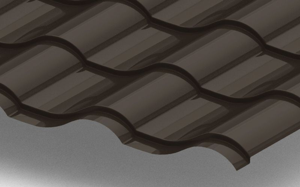 Металлочерепица Монтерроса с покрытием PURETAN®, 0,50 мм, цвет RR32