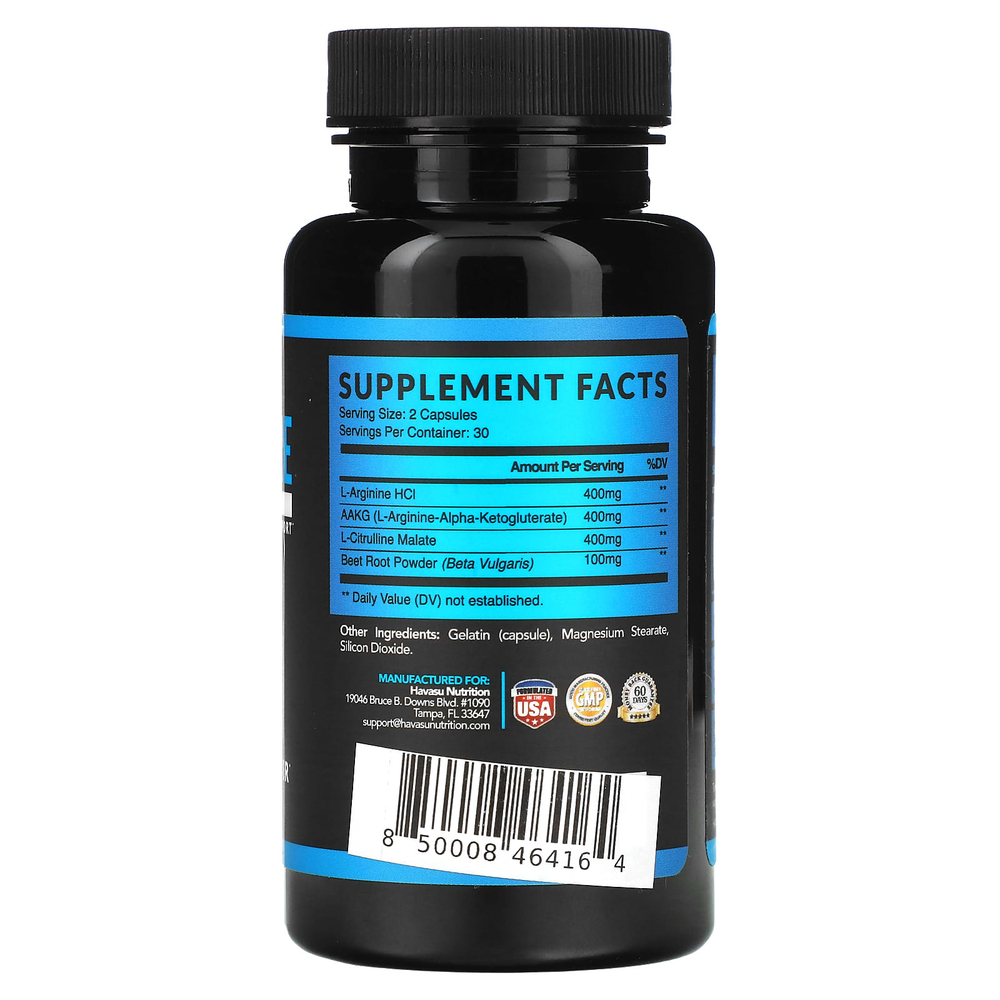 Havasu Nutrition, L-аргинин, 60 капсул