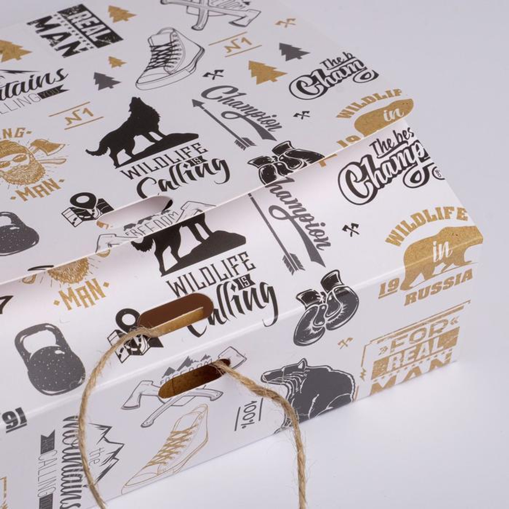 Коробка складная подарочная «Мужская», 16.5 х 12.5 х 5 см, БЕЗ ЛЕНТЫ