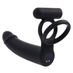 Черная вибронасадка для двойного проникновения Full Swing (Цвет: черный)