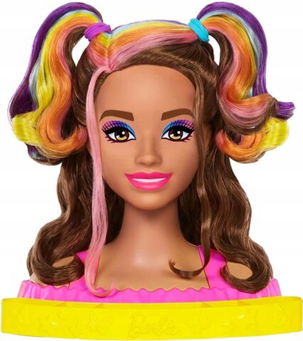 Кукла Barbie Mattel - Барби для причесок - неоново-радужно-каштановых волос + аксессуары HMD80