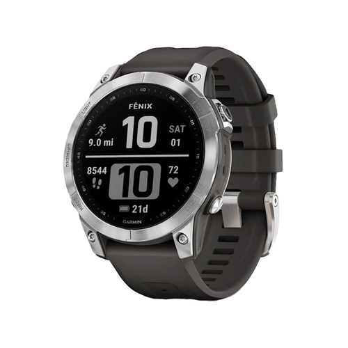 Умные часы Garmin Fenix 7, 47mm, Silver with Graphite Band (010-02540-01)