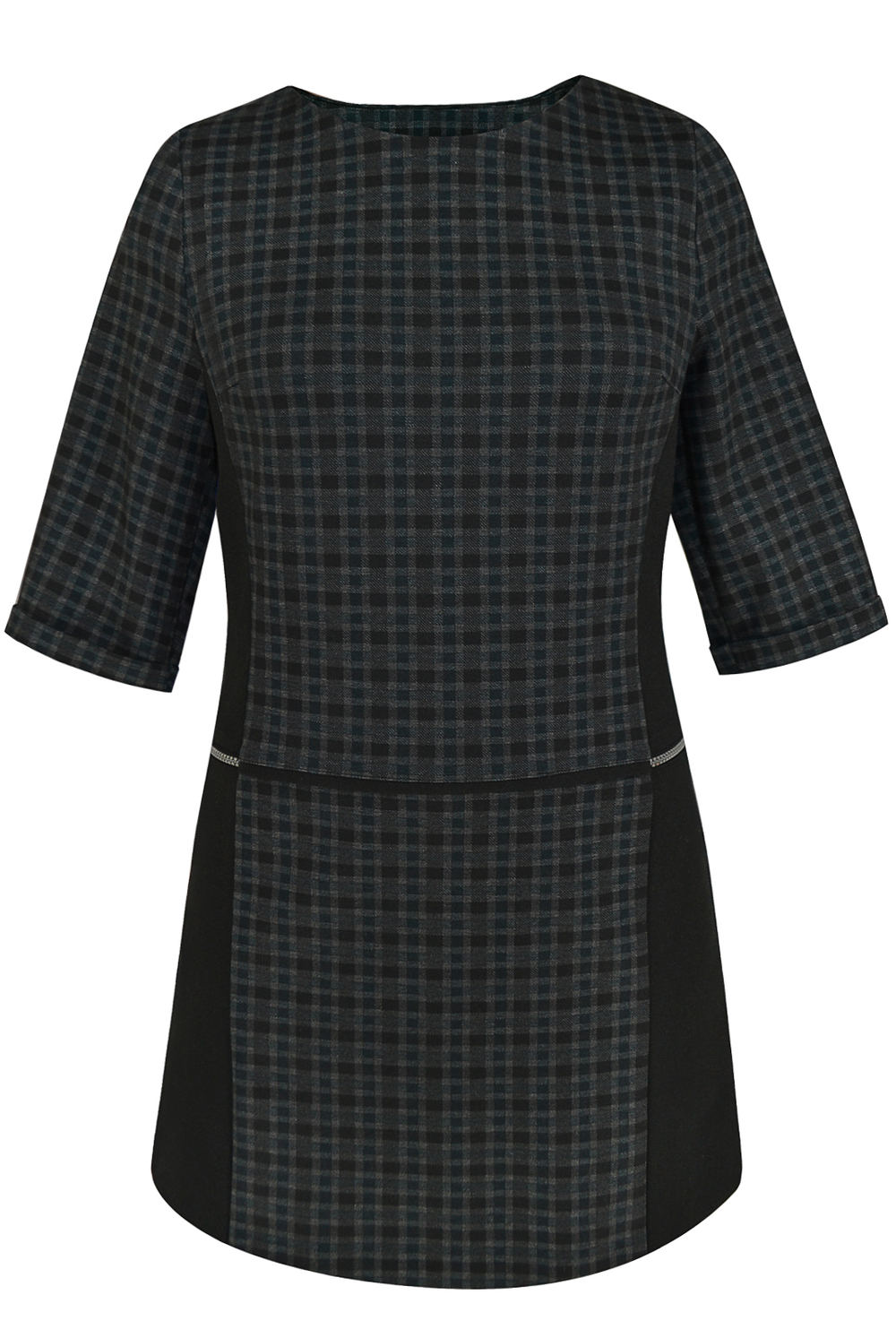Платье-туника 1054Ла, Бирюз.клетка #224БрК211054Ла