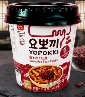 Токпокки (рисовые клецки) Yopokki со сладким соусом из красной фасоли, 120 гр