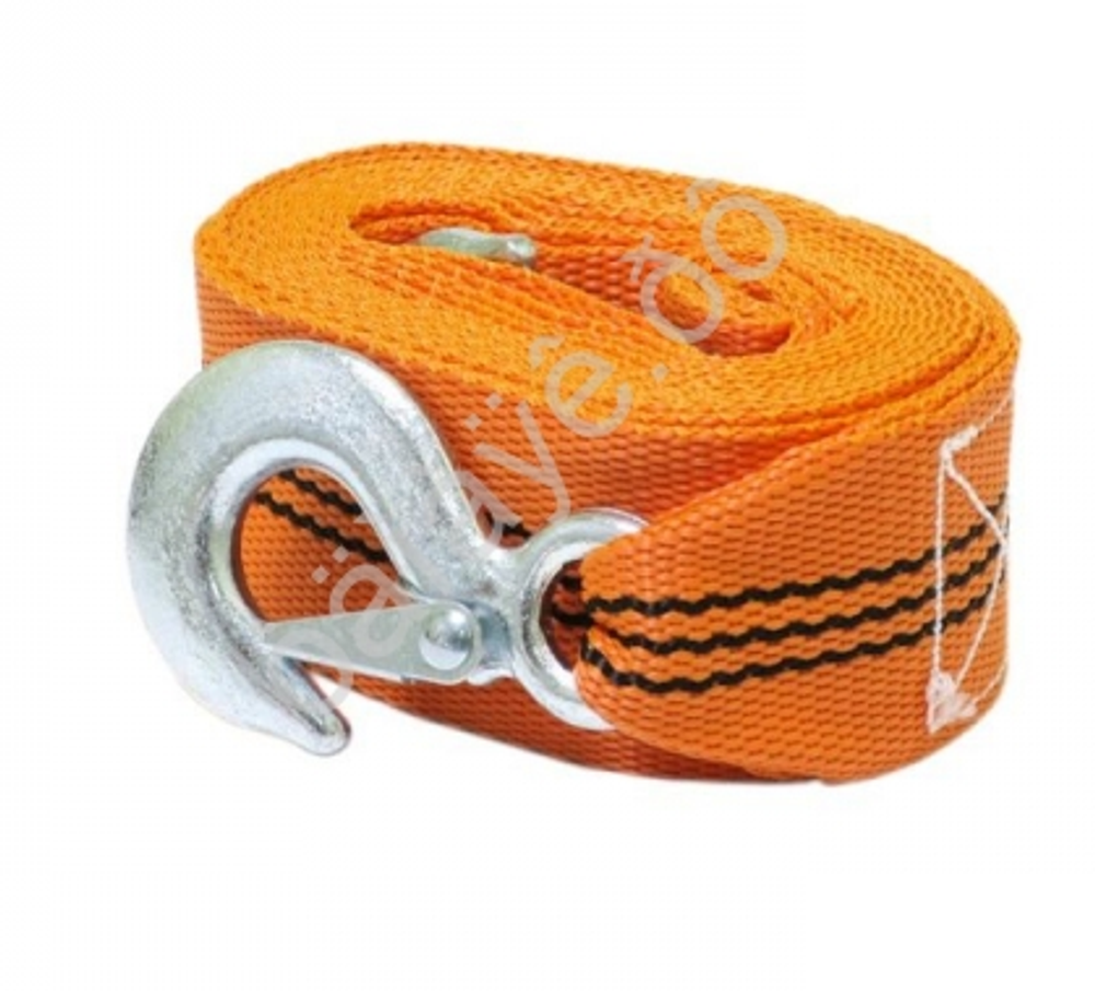 Трос буксира 5т/4м лента М5 с крючками 50140