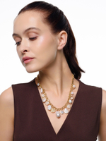 Колье "Pearl stone pink" Gold