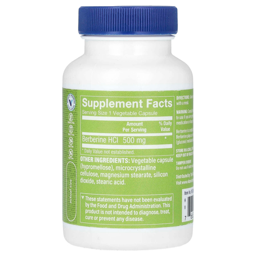 The Vitamin Shoppe, берберин гидрохлорид, 500 мг, 60 растительных капсул