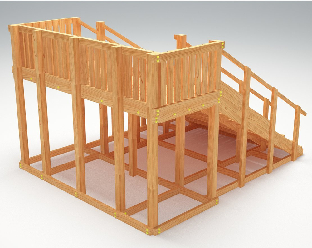 Зимняя горка TORUDA Север wood-4 (скат 3 м)
