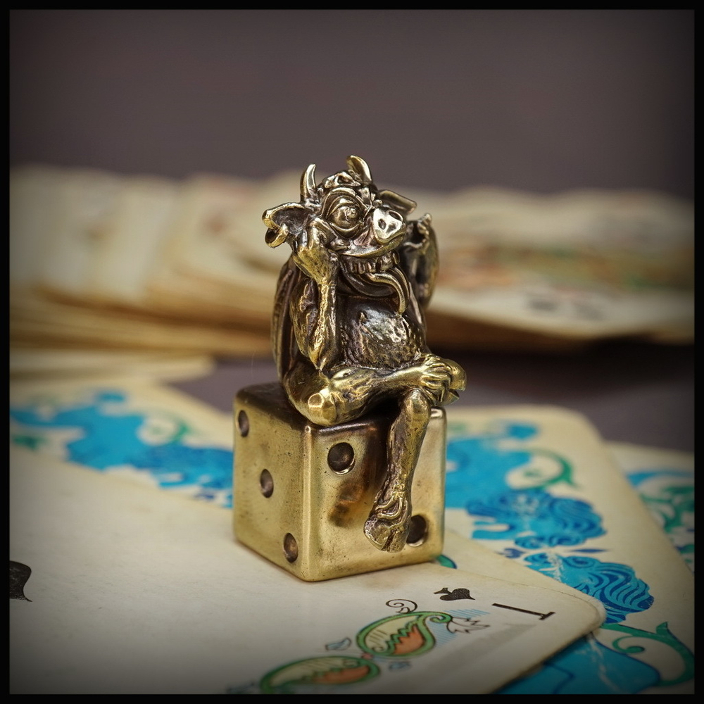 Темлячная бусина "Игрок" для ножей , латунь