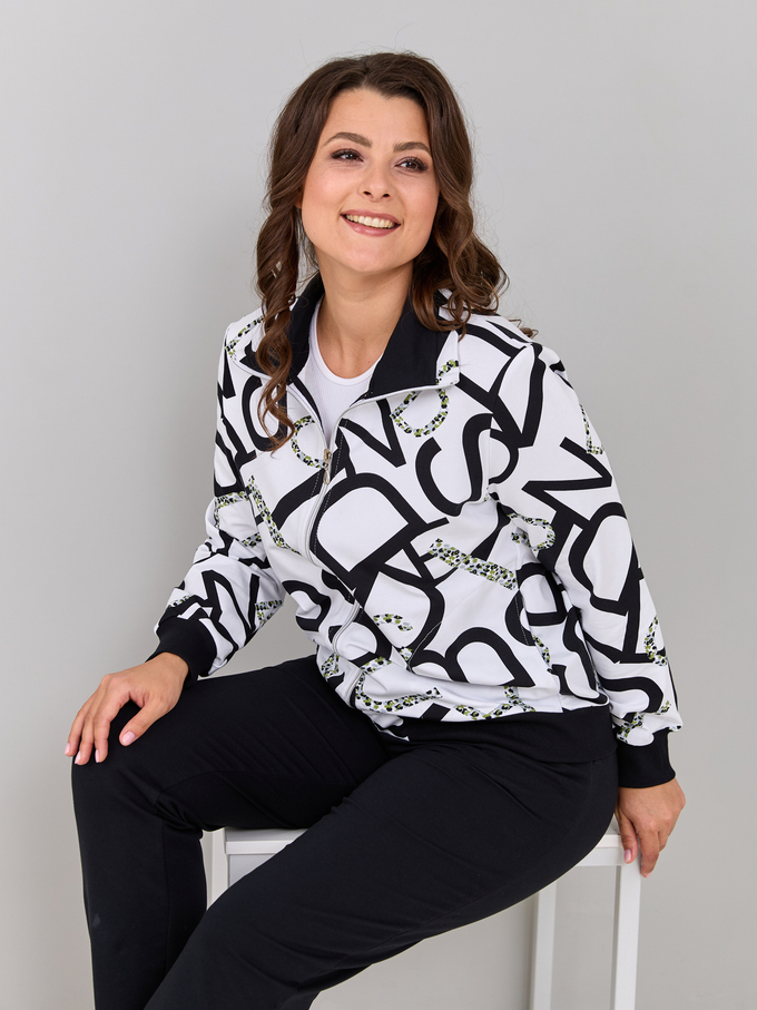 Костюм с брюками КБ-184/белый-большиебуквы