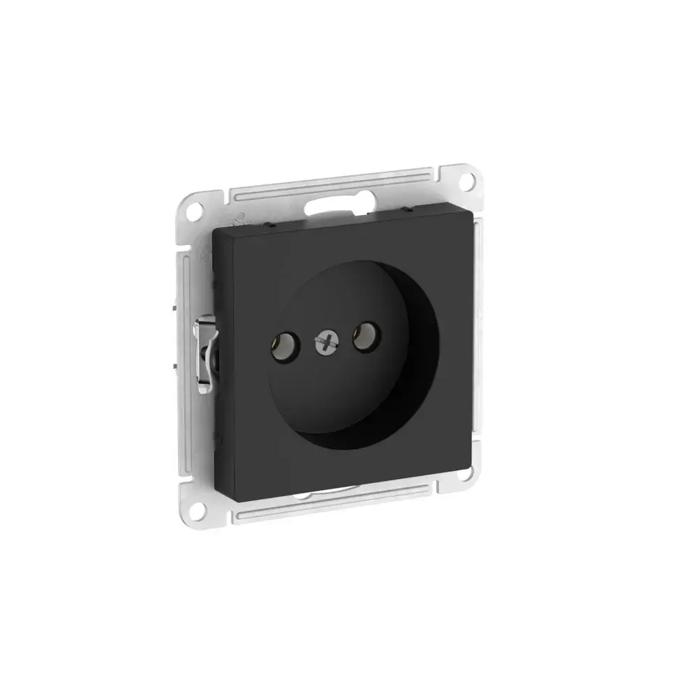ATLASDESIGN РОЗЕТКА без заземления без шторок, 16А, мех., быстрозажим. клем., КАРБОН