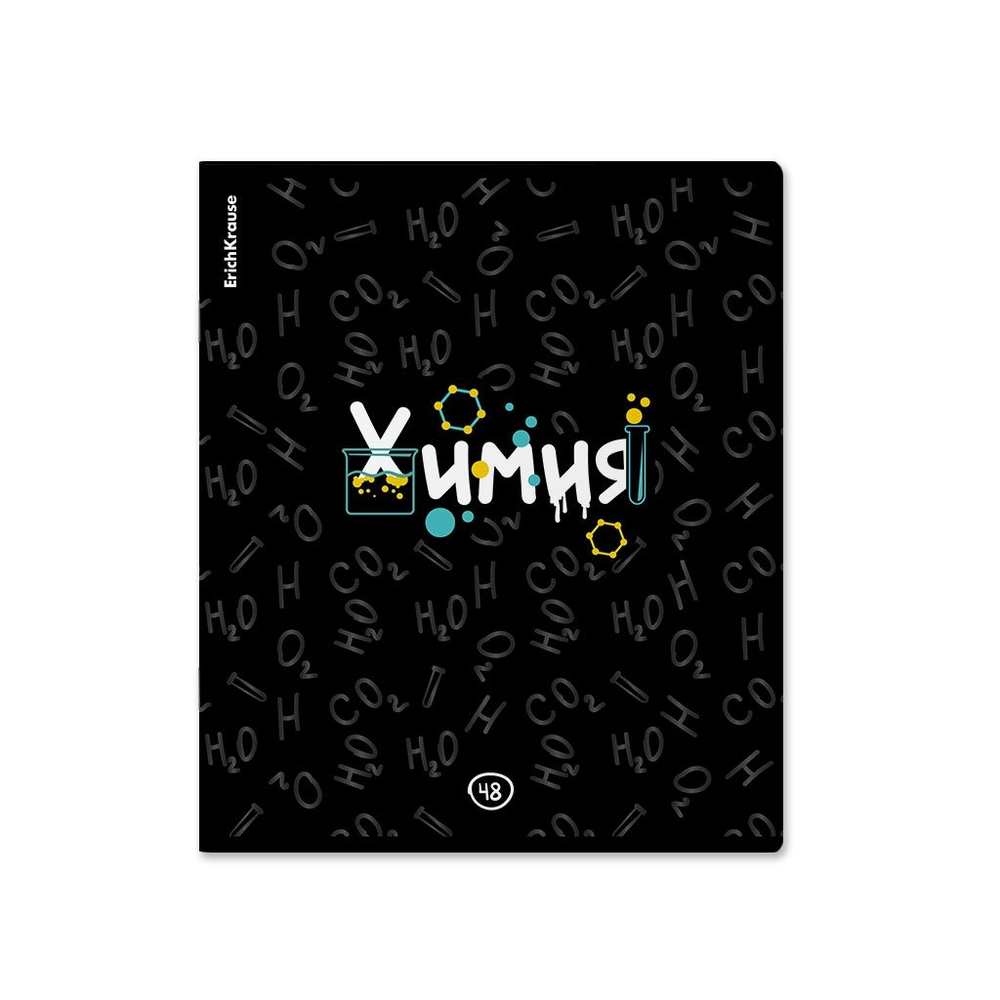 Тетрадь предметная 48л., А5, клетка, Erich Krause "Inscription. Химия", скрепка, офсет, мелованный картон, твин-лак